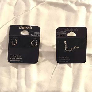 NWT Claire’s Sterling Silver Earrings